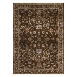 Area Rug, Non Slip Non Shedding Persia-Falling Flowers Carpet, 1200GSM Polyester 350GSM Velvet Washable Foldable Simulation Printed Carpet - 1 of 4