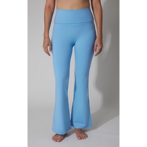 Yogalicious Womens Lux Foldover 7/8 Flare Leg Pant - 1 of 3