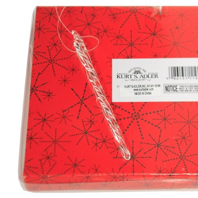 Clear Glass Icicle Ornament Set, 3.5 Inch, 12 Pieces