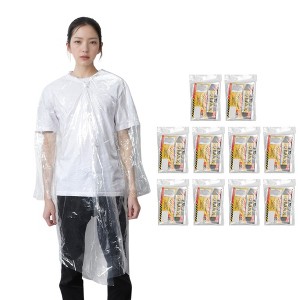 Unique Bargains Disposable Rain Ponchos  Raincoats Waterproof Lightweight for Men and Women with Hood and Sleeves Clear - 1 of 4