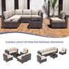 7-Piece Outdoor Patio Furniture Set with Glass Top Coffee Table, PE Rattan Wicker Sectional Modular Conversation Sofa Set w/ Cushions for Patio - 3 of 4