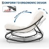 Patio Rocking Chair, Adjustable Metal Frame Lounge Chair with Cushion for Porch or Backyard - 4 of 4