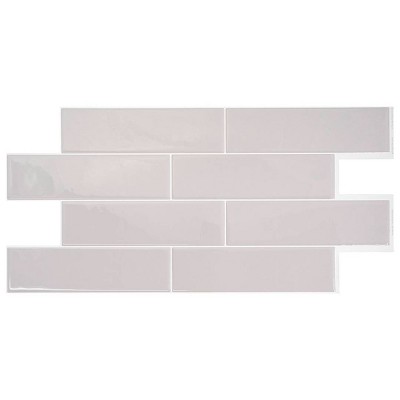 Smart Tiles 2pk Oslo XL Glossy Peel & Stick 3D Tile Paper Backsplash Gray