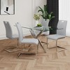 Sapphtopaz Modern Simple Dining Chairs Set, Faux Leather Padded Seat Kitchen Chairs with Chrome Metal Legs for Dining Room, Kitchen - 4 of 4