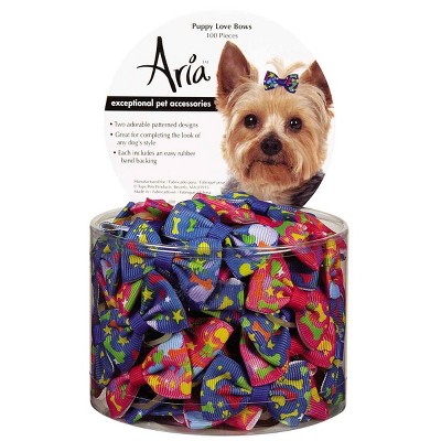 Aria Puppy Love Dog Bows Canister 100 pieces