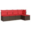 vidaXL Garden Sofa Set Black PE rattan 5 Piece Modular Garden Sofa Set - 2 of 4