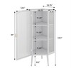 22.25'' Corner Storage Cabinet, Floor Cabinet with Tempered Glass Door & Shelves, Freestanding Sideboard for Bathroom, Kitchen, Living Room - 2 of 4