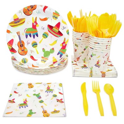 Fiesta Cutlery 24 Set Cinco de Mayo Birthday Baby Bachelorette Party Supplies 