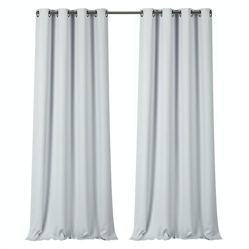 Kate Aurora 100% Hotel Thermal Blackout White Grommet Top Curtain Panels, 1 of 2