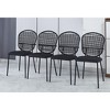 NicBex Set of 4 Rattan Backrest Dining Chair Modern Upholstered Padded Seat Side Chair with Metal Legs for Dining Room - 4 of 4