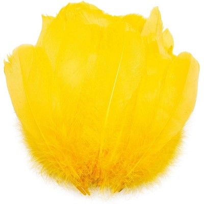 Bright Creations 100 Pieces Yellow Goose Feathers for Art and Crafts, Costumes, Decorations (6-8 in)