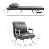 NicBex Convertible Sleeper Chair,Modern Folding Sofa Bed with Steel  Frame,Modern Couches with Pillows  for Living Room,Light Gray/Dark Gray - 3 of 4