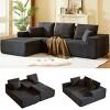 Modular Corduroy Sectional Sofa with Chaise Lounge,  Modern Oversized Convertible Cloud Couch with Deep Seats for Living Room - The Pop Home - 2 of 4