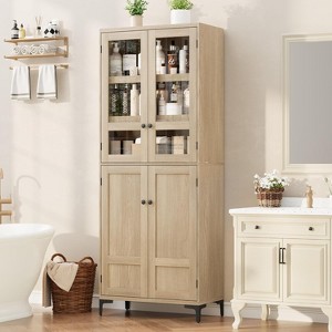 71 Inch Tall Storage Cabinet, Kitchen Pantry 5 Tier Bathroom Cabinet with 4 Doors Adjustable Shelves for Kitchen, Dining Room, Bathroom - 1 of 4