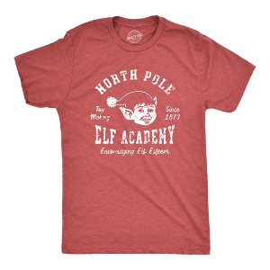 Mens North Pole Elf Academy T Shirt Funny Christmas Party Santas Helpers Tee For Guys - Crazy Dog Men's T Shirt - 1 of 4