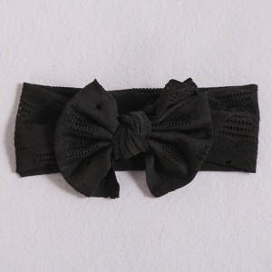 MyKids-USA Baby Solid Color Hollow Out Thin Breathable Bow Tie Hot Sale Headband - 1 of 4