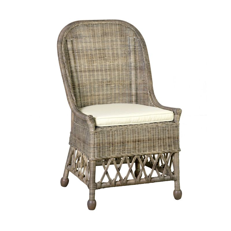 Kristine Rattan Dining Chair Gray - East At Main, 1 of 5