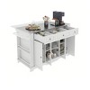 60 Inch Kitchen Island with Stainless Steel Top Kitchen Island on Wheels with Drop Leaf Rolling Center Storage Drawer Cabinet Counter Metal Top - 2 of 4