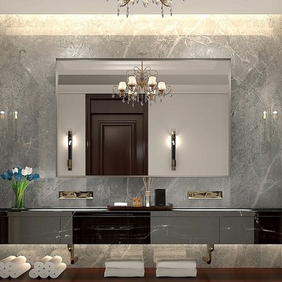 Beveled Mirror, 30" x 36" Bathroom Mirrors, Frameless Rectangle Bathroom Mirror with Beveled Edge, Hangs Horizontally or Vertically