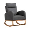 Rocking Chair Nursery, Glider Rocking Chair with  Wood Legs, High Backrest Rocking Accent Chair - 3 of 4