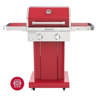 KitchenAid 2-Burner Gas Grill with Grill Cover 720-0891CACO - Red