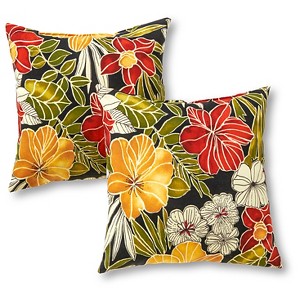 Kensington Garden 2pk 17"x17" Square Outdoor Throw Pillows - 1 of 4