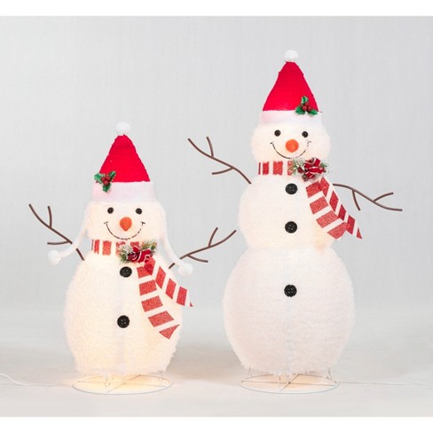 Everstar Set Of 2 Pop Up Snowmen Sculpture, White : Target