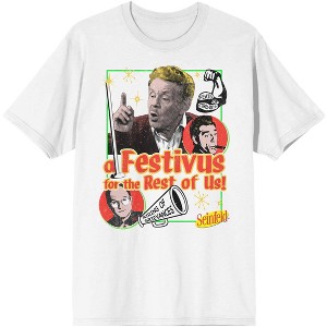 Seinfeld Festivus Collage Celebration Men's White Tshirt - 1 of 2