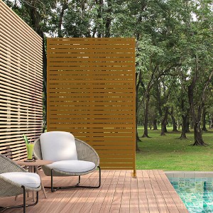 PexFix 72 in. x 47 in. Outdoor Privacy Rectangle Screen Galvanized Steel Panel Divider in Brown - 1 of 4