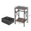 VECELO Modern X-Design Nightstand, End/Side Table with Fabric Drawer & Open Storage Shelves for Bedroom or Living Room - 3 of 4