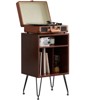 Record Player Stand, Record Player Table, Vinyl Record Stand for Living Room,Turntable Stand Record Player Cabinet with Metal Legs - 2 of 4