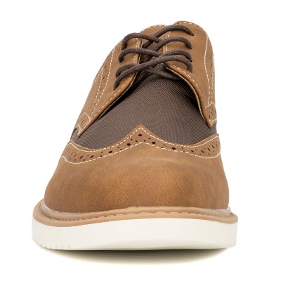 Men's Brown Leather Wingtip Oxford with White Sole