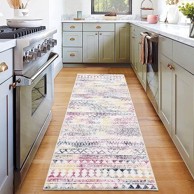 Rug Machine Washable,  Rug Non Slip Small Bedroom, Rug Low Pile Throw Rug, for Dining Room Living Room, Geometric Area Rug Entryway Rug