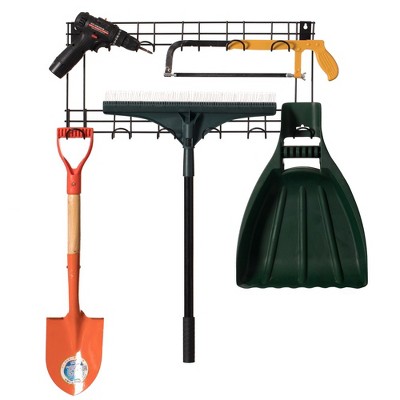 Black Steel Wall Mount Garden Tool Storage Rack