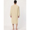 Lars Amadeus Men's Cotton Long Sleeves Chest Pocket Henley One Piece Nightgown - 4 of 4