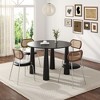 PexFix 45" Round Dining Table Kitchen Table for 4 with Arc-Shaped Edge Top and 4 Tapered Legs for Living Room Dining Room Coffee Office Sturdy Black - 3 of 4