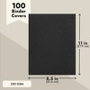 Juvale 100-Pack Black 13 Mil Presentation Binding Covers and Backs, 230g Letter Size Leather Grain Paper for Business Reports, Proposals, 8.5 x 11" - 4 of 4