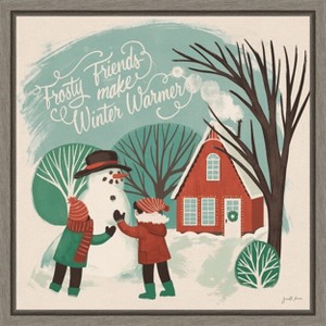Amanti Art Winter Bliss III Snowman by Janelle Penner Canvas Wall Art Print Framed 16 x 16-in. - 1 of 4