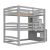 Full Size Triple Bunk Bed with Storage Staircase, Separate Design Wood Bed Frame - ModernLuxe - 4 of 4