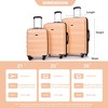 NAYSAYE Luggage Sets 3Piece Set Expandable Lightweight Durable Suitcase with Spinner Wheels TSA Lock for Travel, Peach, 20.28"*11.61"*29.72" - 3 of 4