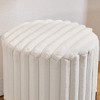 Hrinhom 22.1"W Faux Fur Round Ottoman, Footstool with Metal Legs - 2 of 4