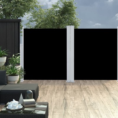vidaXL Patio Retractable Double Side Awning 66.9 in.x236.2 in. Black
