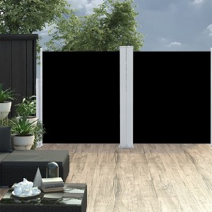 vidaXL Patio Retractable Double Side Awning 66.9 in.x236.2 in. Black - 1 of 4