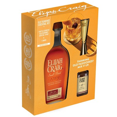 Elijah Craig Bourbon with Espresso Old Fashioned Syrup Gift Set - 750ml Bottle