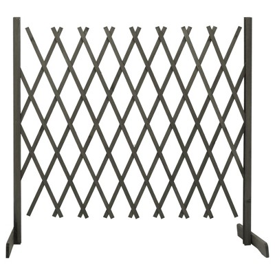 vidaXL Garden Trellis Fence Gray 70.9Inchx39.4Inch Solid Firwood
