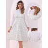 INSPIRE CHIC Women's Sleeveless Square Neck Plaid A-Line Pinafore Overall Tweed Dresses - 2 of 4
