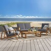 Christopher Knight Home Paloma Outdoor Acacia Wood 4 Seater Chat Set with Cushions - 2 of 4