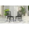 MAYEERTY Outdoor PE Wicker Patio Dining Chairs Set of 2 Gray Rattan Weather-Resistant Backyard Poolside - 2 of 4
