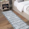 Vintage Area Rug Boho Low-Pile Indoor Floral Print Carpet for Living Room Bedroom, 2' x 6' Gray - 2 of 4