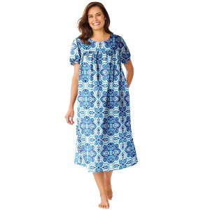Only Necessities Short Print Shirred Lounger - 1 of 4